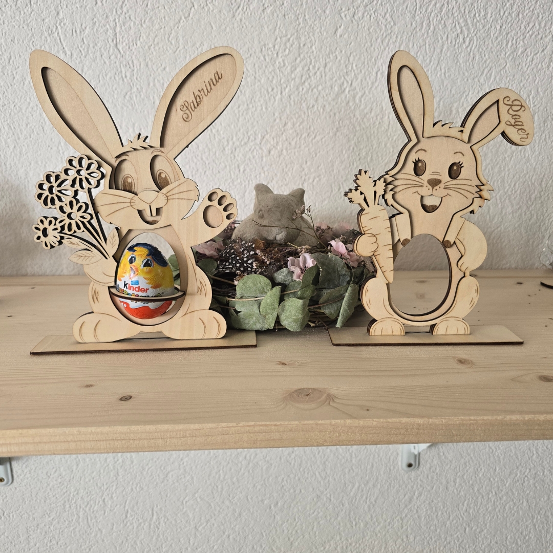 Osterhasen-Eierhalter mit Namensgravur