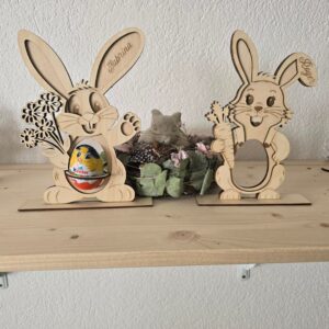 Osterhasen-Eierhalter mit Namensgravur – personalisierbar, MPlot