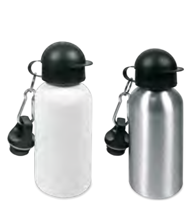 Edelstahl-Trinkflasche 600 ml Weiß – personalisierbar, MPlot