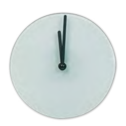 Glaswanduhr rahmenlos, Ø 290 mm – personalisierbar, MPlot
