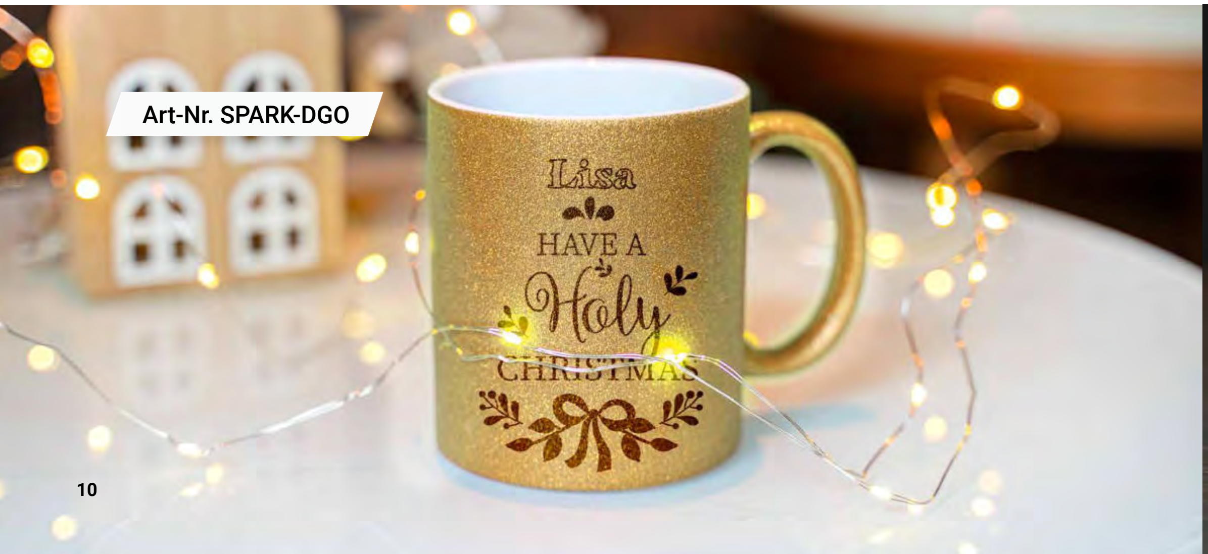 Glitzertasse Gold Glitter – personalisierbar, MPlot