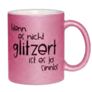 Glitzertasse Purple Glitter – personalisierbar, MPlot