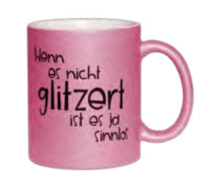 Glitzertasse Purple Glitter – personalisierbar, MPlot