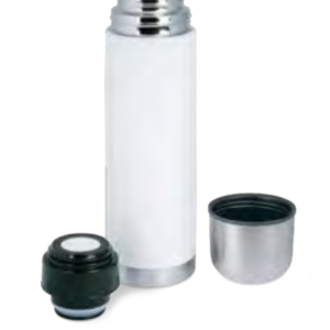 Edelstahl-Thermoflasche 750 ml Weiß – personalisierbar, MPlot