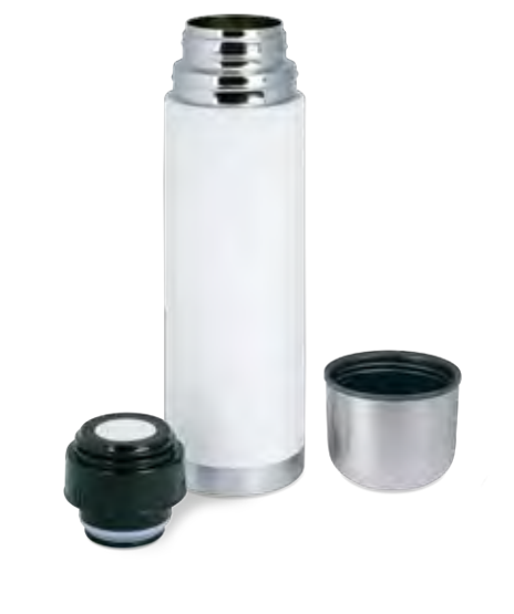 Edelstahl-Thermoflasche 750 ml Weiß – personalisierbar, MPlot